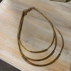Gold bar choker (short) necklace